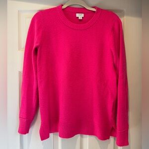 J. Crew Women's Bright Pink Crew Neck Sweater